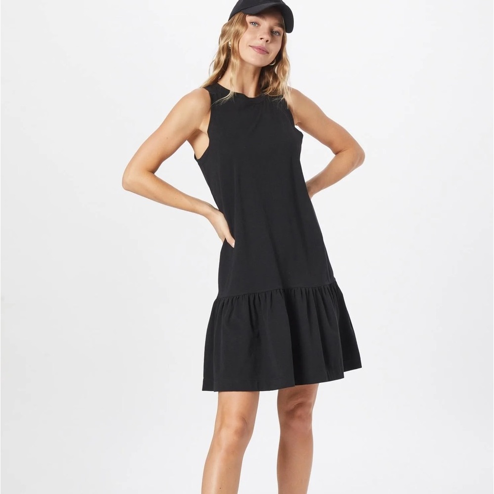 Madewell Brightside Ruffle Hem Tank‎ Mini Dress True Black XS